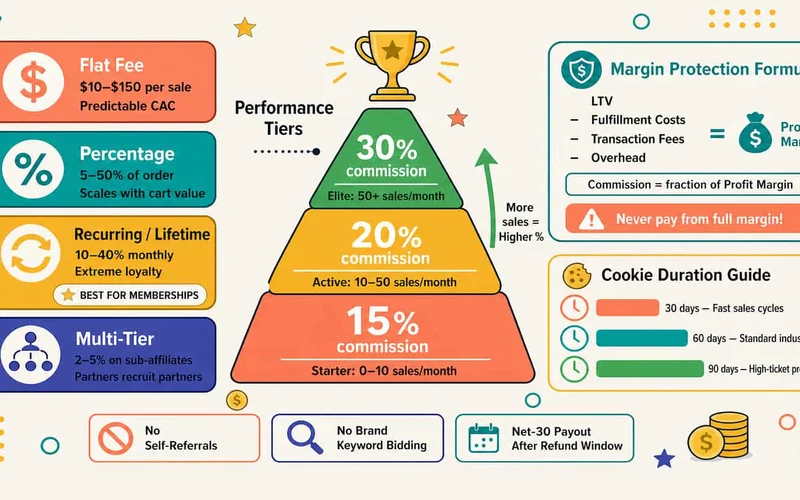 Affiliate Commission Tier Progression and Settlement Workflow